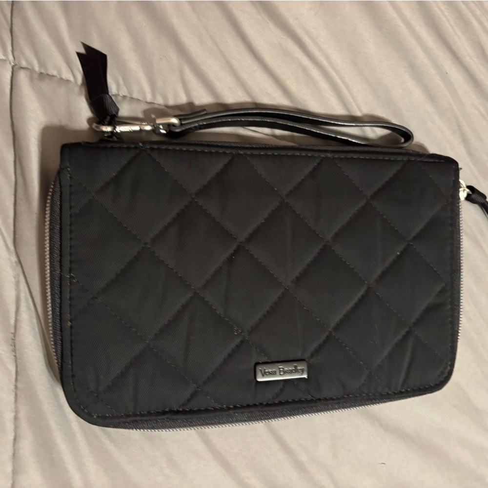 Vera Bradley Black Quilted Wristlet